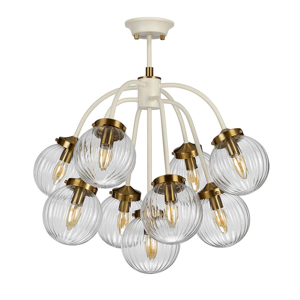 The 'Weobley' nine pendant light not illuminated 