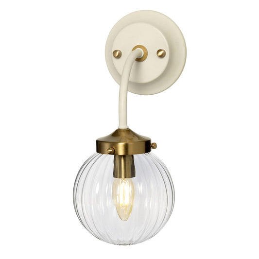'Weobley' Cream And Antique Brass Wall Light 
