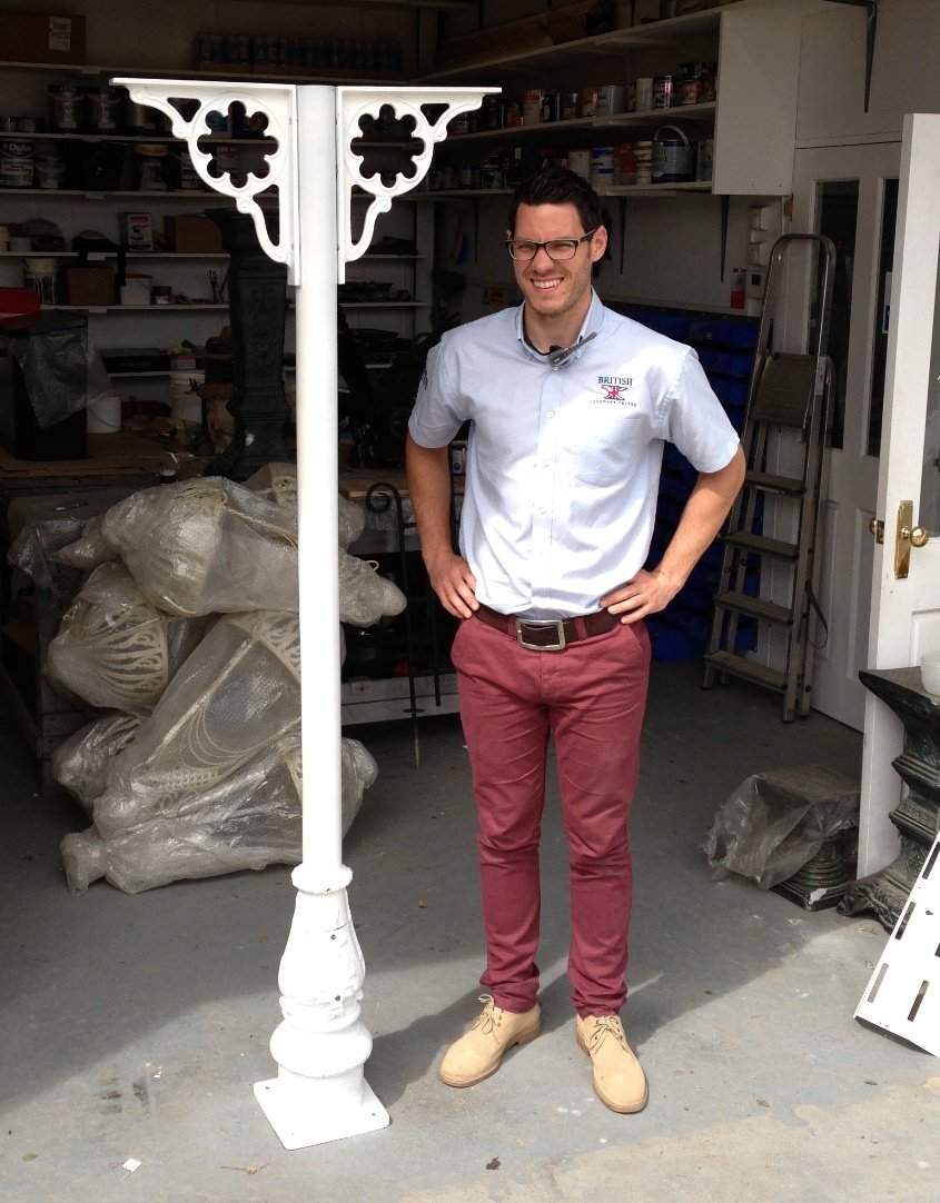 White canopy support in workshop