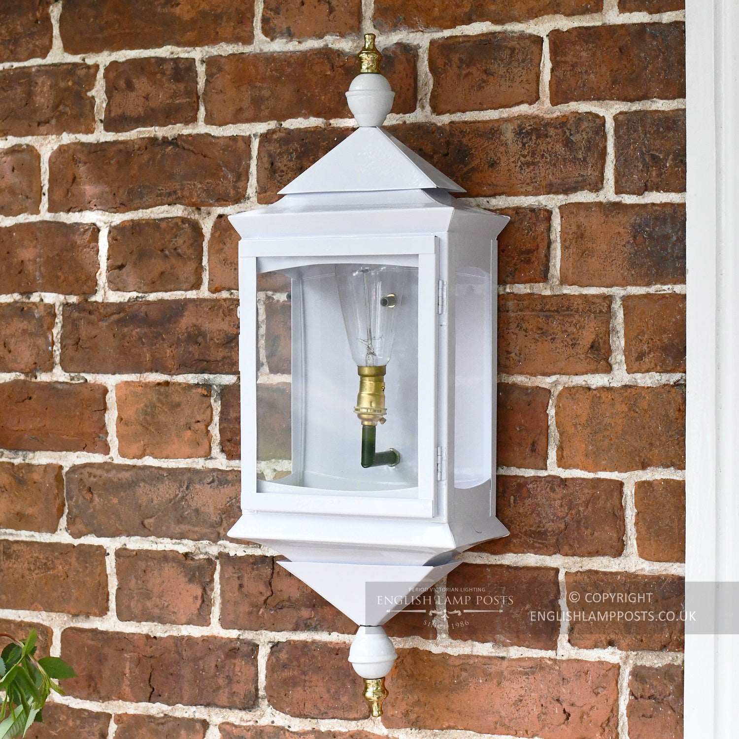 White Flush Traditional Porch Wall Lantern