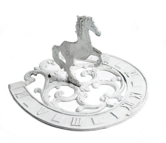 White Horseshoe Garden Sundial