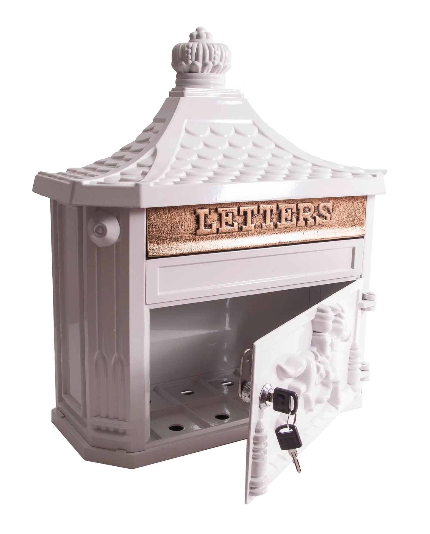 White Huntley Wall Mounted Post Box