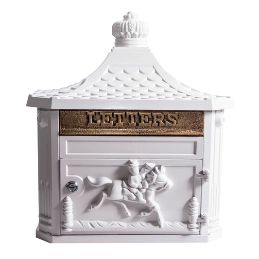 "Huntley" Wall Mounted Post Box Finished in White 