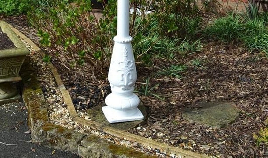 White lamp post base