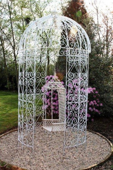 White Wrought Iron Gazebo