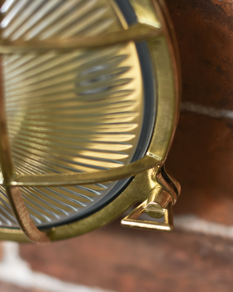 Close up of the antique brass ornate handle 