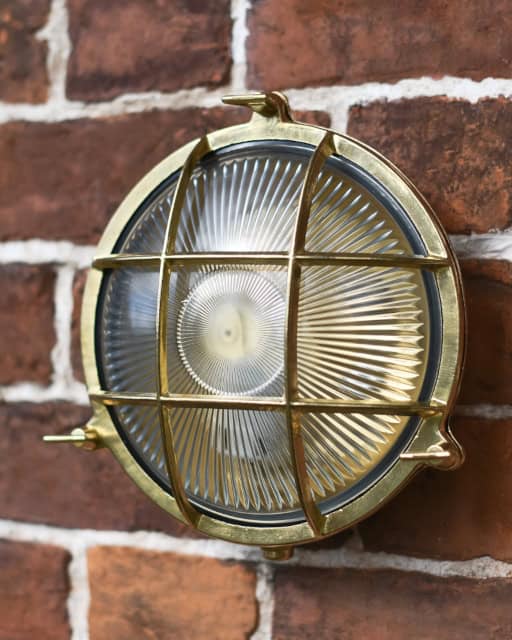 'Windermere' Antique Brass Nautical Outdoor Wall Light - thumbnail