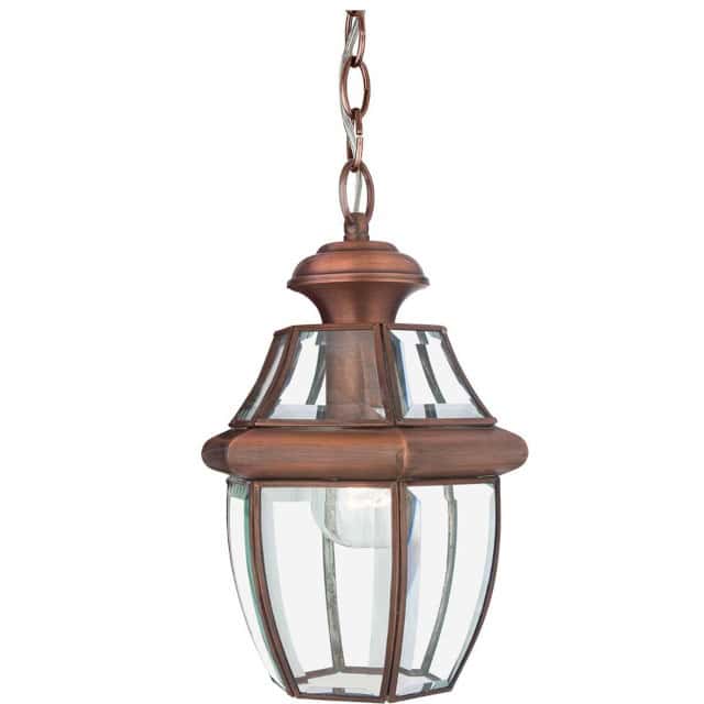 'Wingfield' Medium Traditional Copper Chain Hanging Lantern - thumbnail