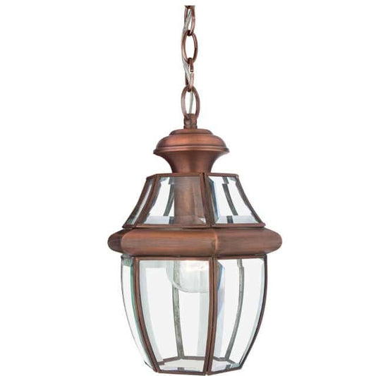 'Wingfield' Medium Traditional Copper Chain Hanging Lantern - thumbnail