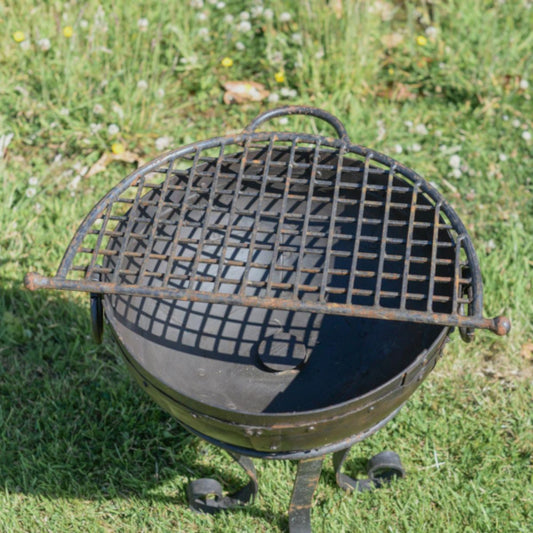 'Wolsdon' 50cm Wrought Iron Kadai Fire Bowl And Grill Set