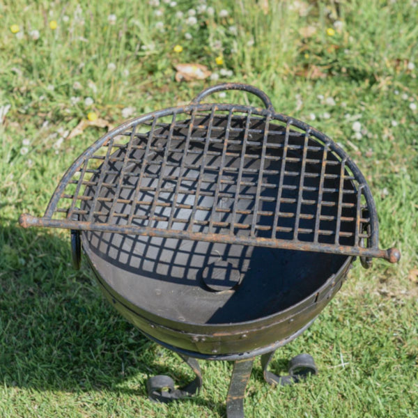 'Wolsdon' 50cm Wrought Iron Kadai Fire Bowl And Grill Set
