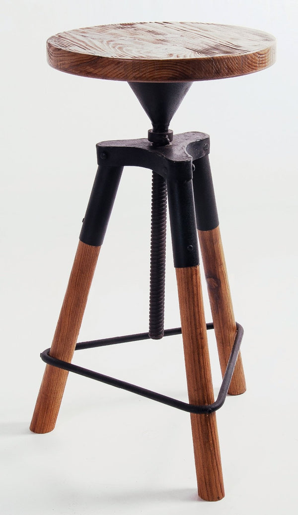 Wooden adjustable bar seat