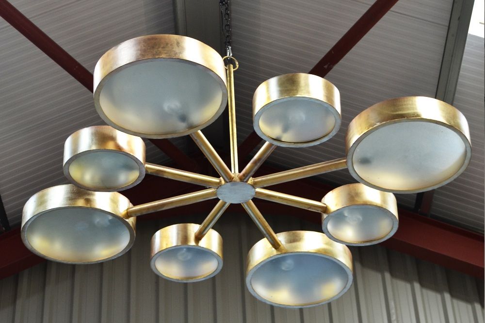'Wothrope' Circular Pendant Light in gold 