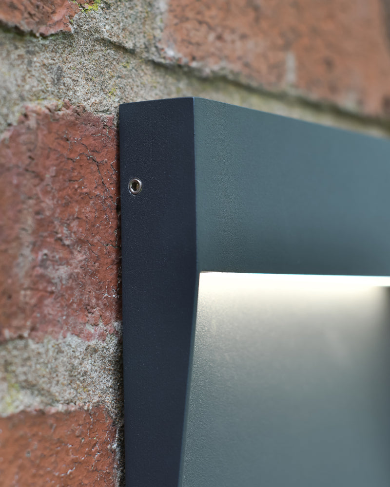 Magnified view of the flush fit wall light apex