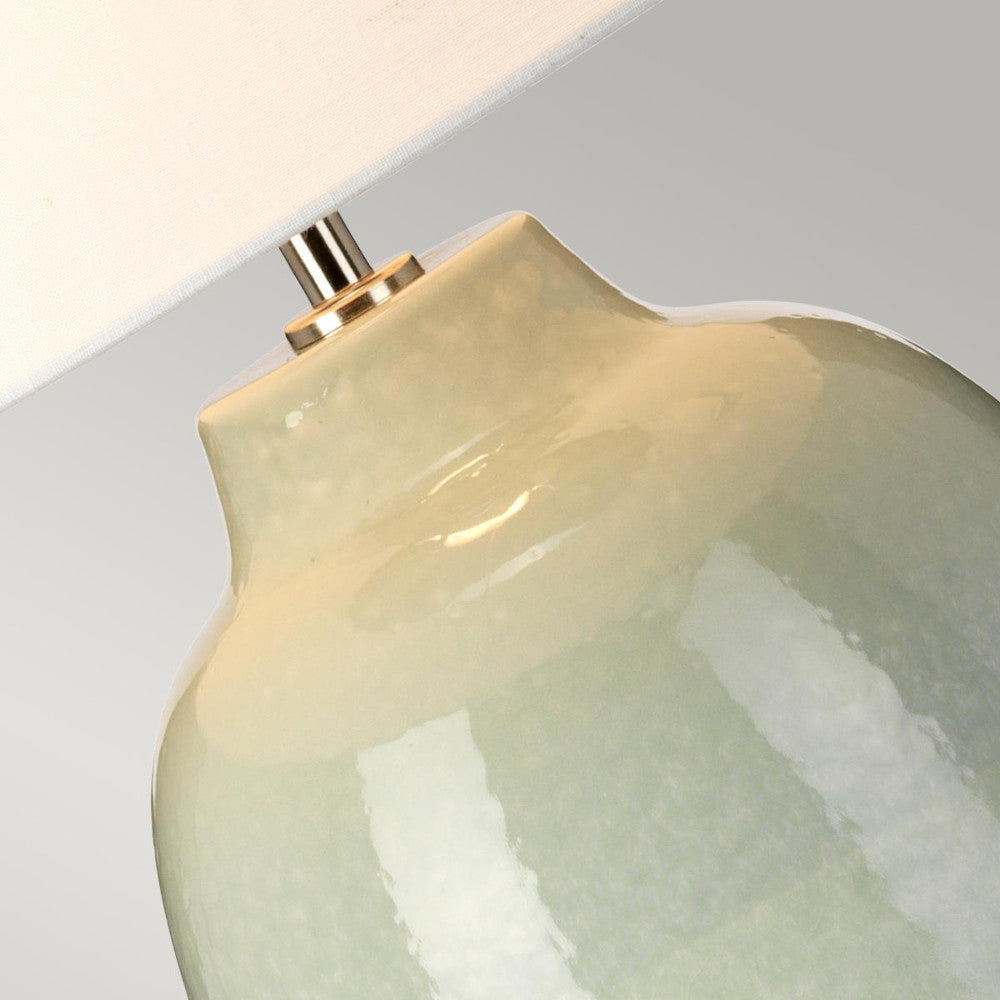Close up of the polished nickel finial