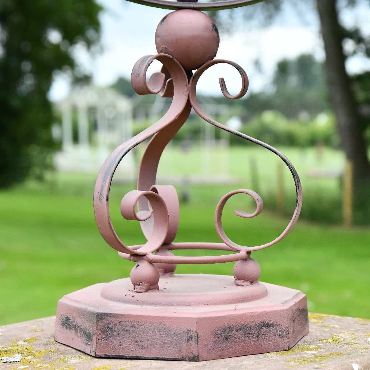 Wrought Iron Armillary Sphere and Scroll Base