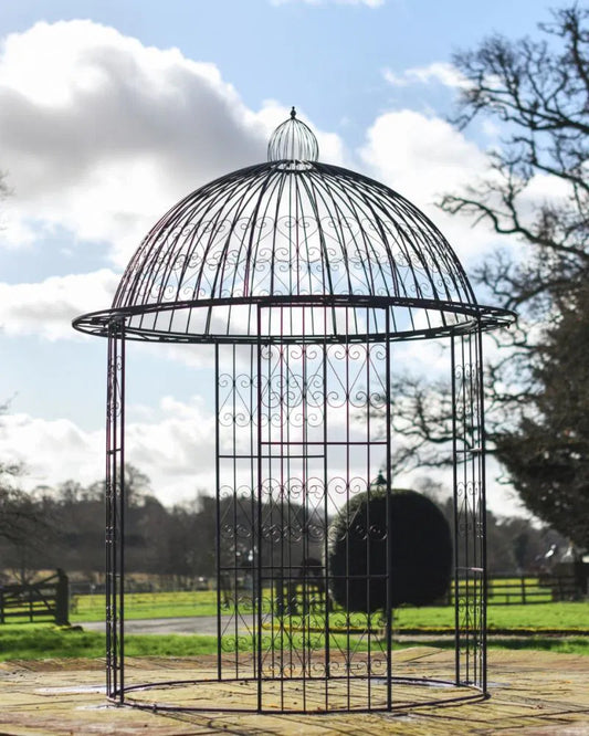 'Adlington' Wrought Iron Black Gazebo 