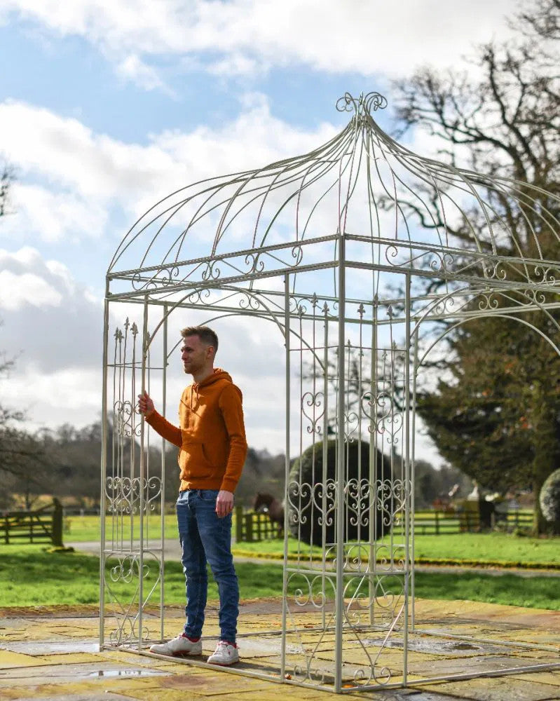 Life size scale of the 'Alvanley' Wrought Iron Cream Gazebo 
