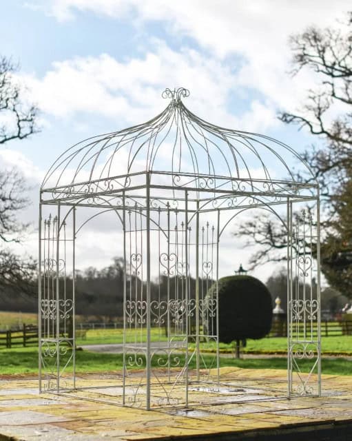 'Alvanley' Wrought Iron Cream Gazebo  - thumbnail