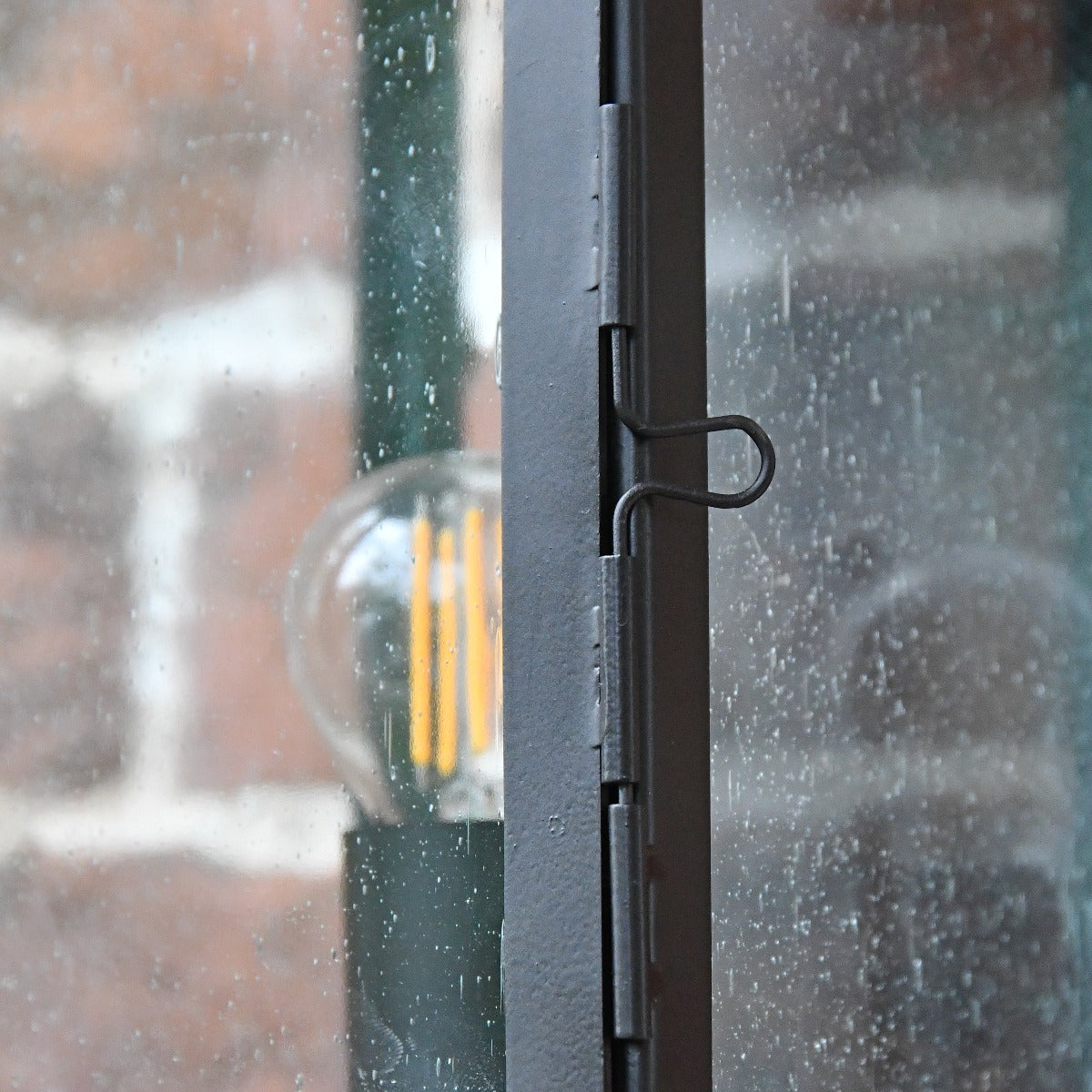Wrought Iron Wall Lantern with Flush Fitting Wall Bracket Close Up