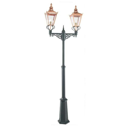 'Wynyard' Double Headed Copper Lamp Post - thumbnail