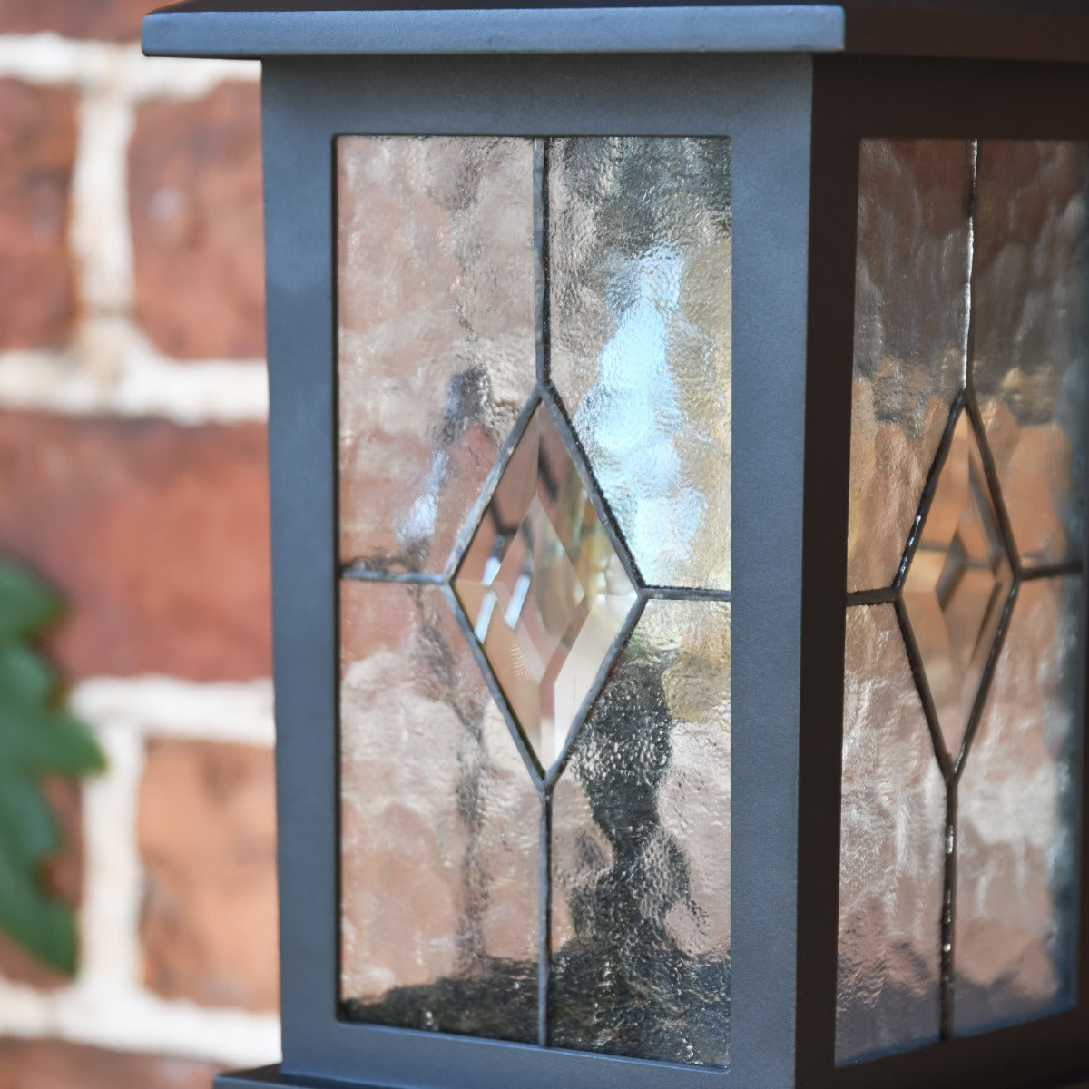 Close-Up of Black Traditional Rectangular Top Fix Wall Light