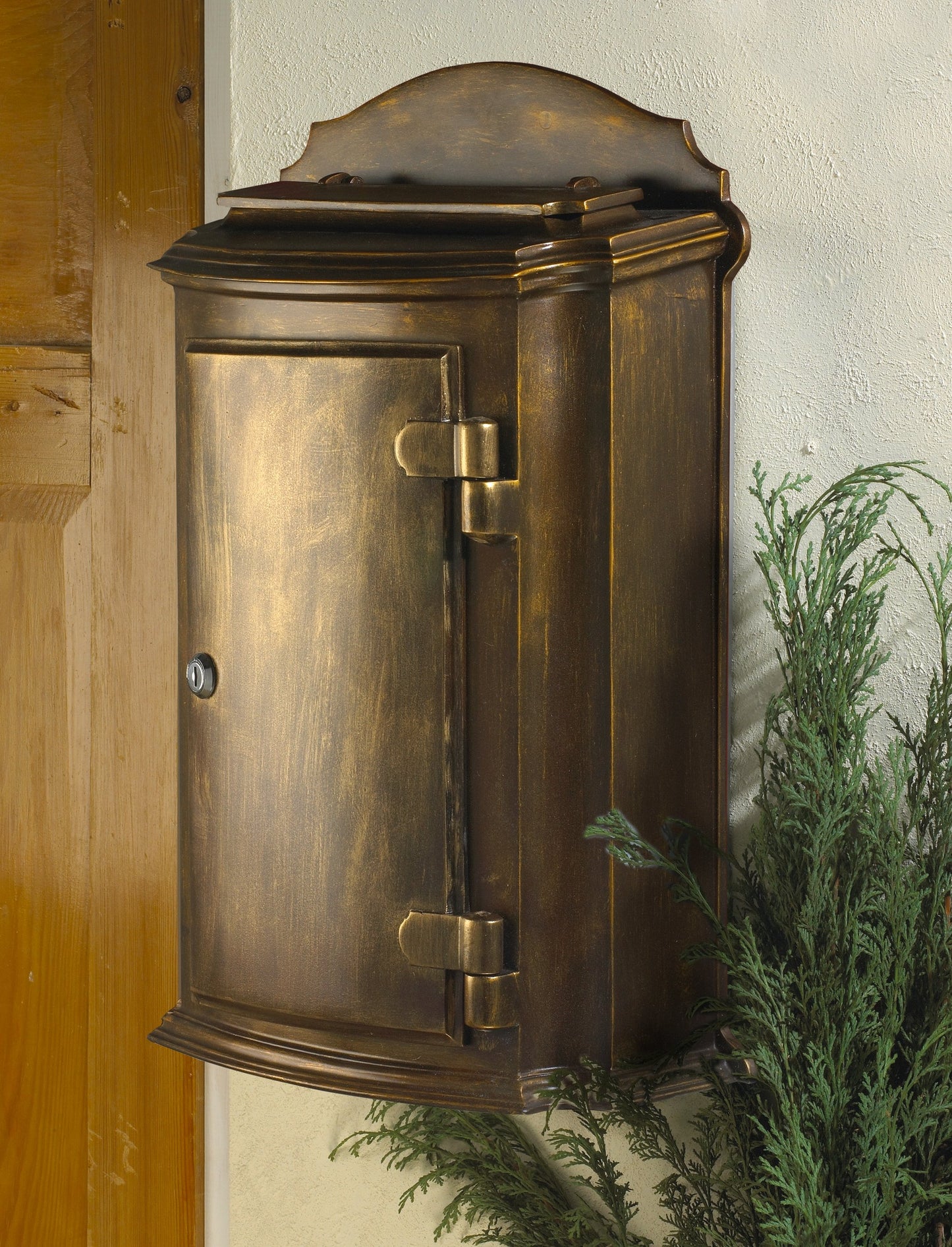 Bronze wall mounted post box