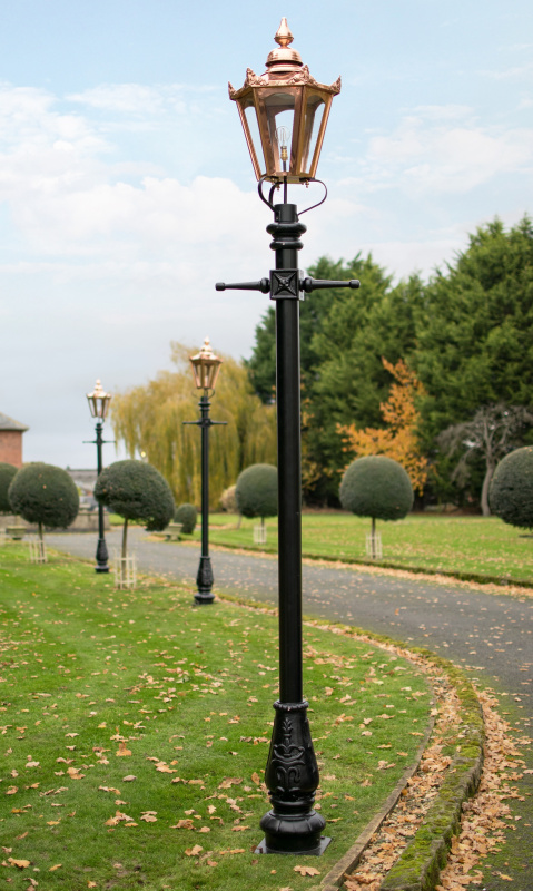 Large Copper Victorian Hexagon Lamp Post