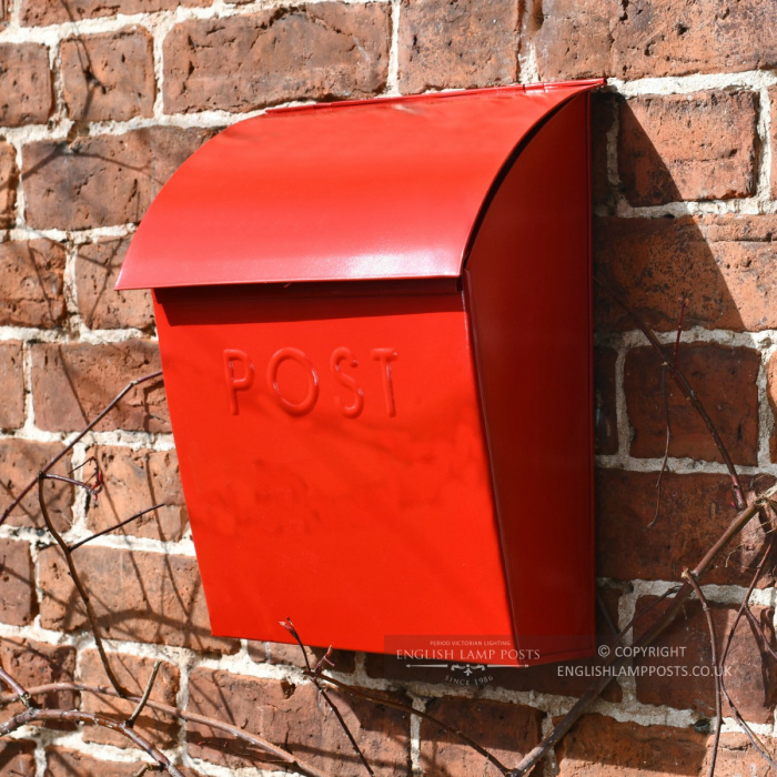 Red Lockable Wall Mounted Modern Post Box - Wall Mounted Lockable Box