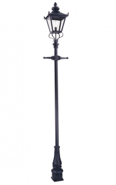 2.7m Black Cast Aluminium Victorian Garden Lamp Post