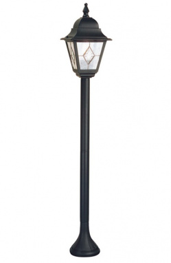 Black 1m Miniature Garden Pillar Lamp Post