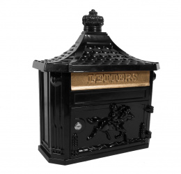 "Huntley" Wall Mounted Post Box Finished in Black 