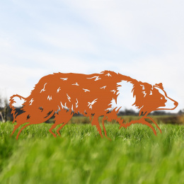 Border Collie Sheepdog Garden Sheet Steel Silhouette In Orange