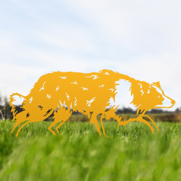 Border Collie Sheepdog Garden Sheet Steel Silhouette In Yellow