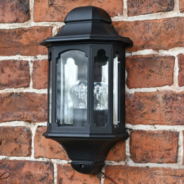 Castleton Black Flush Half Traditional Wall Lantern