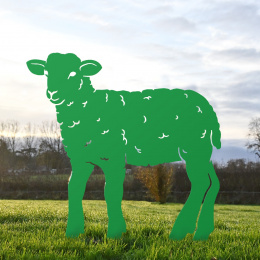 Curly Lamb Garden Sheet Steel Silhouette In Green