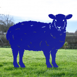 Curly Sheep Garden Sheet Steel Silhouette In Blue