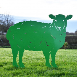Curly Sheep Garden Sheet Steel Silhouette In Green
