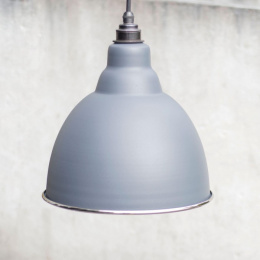 Dark Grey Bowl-Shaped Hanging Pendant Light In Situ
