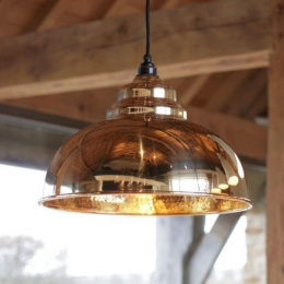 Hammered Brass Domed Interior Pendant Hanging Light