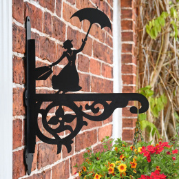 "Mary Poppins" Ornate Garden Hanging Basket Bracket On Brick Wall