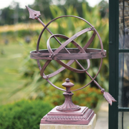 Square Base Wrought Iron Armillary Sphere 