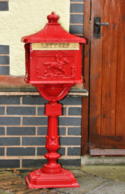 The Huntley Post Box on Stand - Red