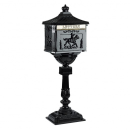 "Huntley"  Freestanding Post Box On Stand in Black