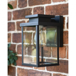 Large Black Contemporary Outdoor Top Fix Wall Light