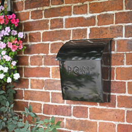 Black Lockable Wall Mounted Post Box 