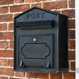 Black "Washbourne" Wall Mounted Cast Iron Post Box