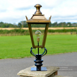 81cm Tall  Antique Brass Dorchester Pillar Post Light