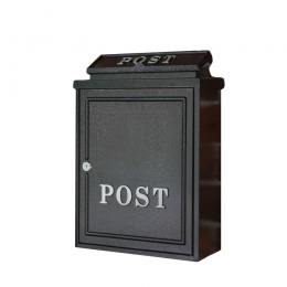 "Norfolk" Wall Mounted Post Box in a Black Finish With Silver Text