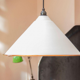 Pale Cream Conical-Shaped Hanging Pendant Light